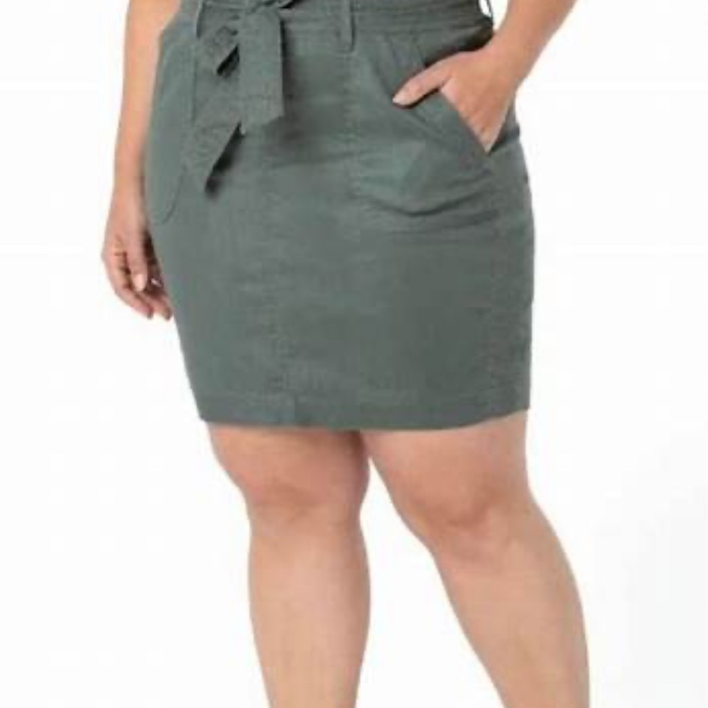 Liverpool Belted Linen Skirt